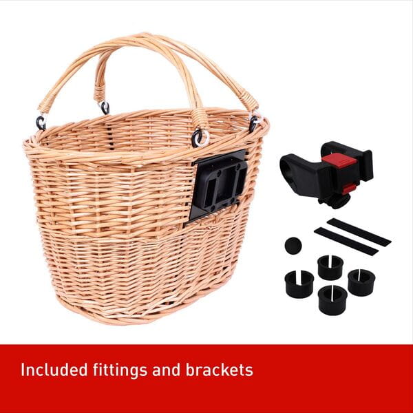 Borough Oval Wicker Basket with Quick Release Bracket Natural Wicker, Adjustable Handles, 5kg Capacity 4 Borough Oval Wicker Basket with Quick Release Bracket Natural Wicker, Adjustable Handles, 5kg Capacity - Image 2