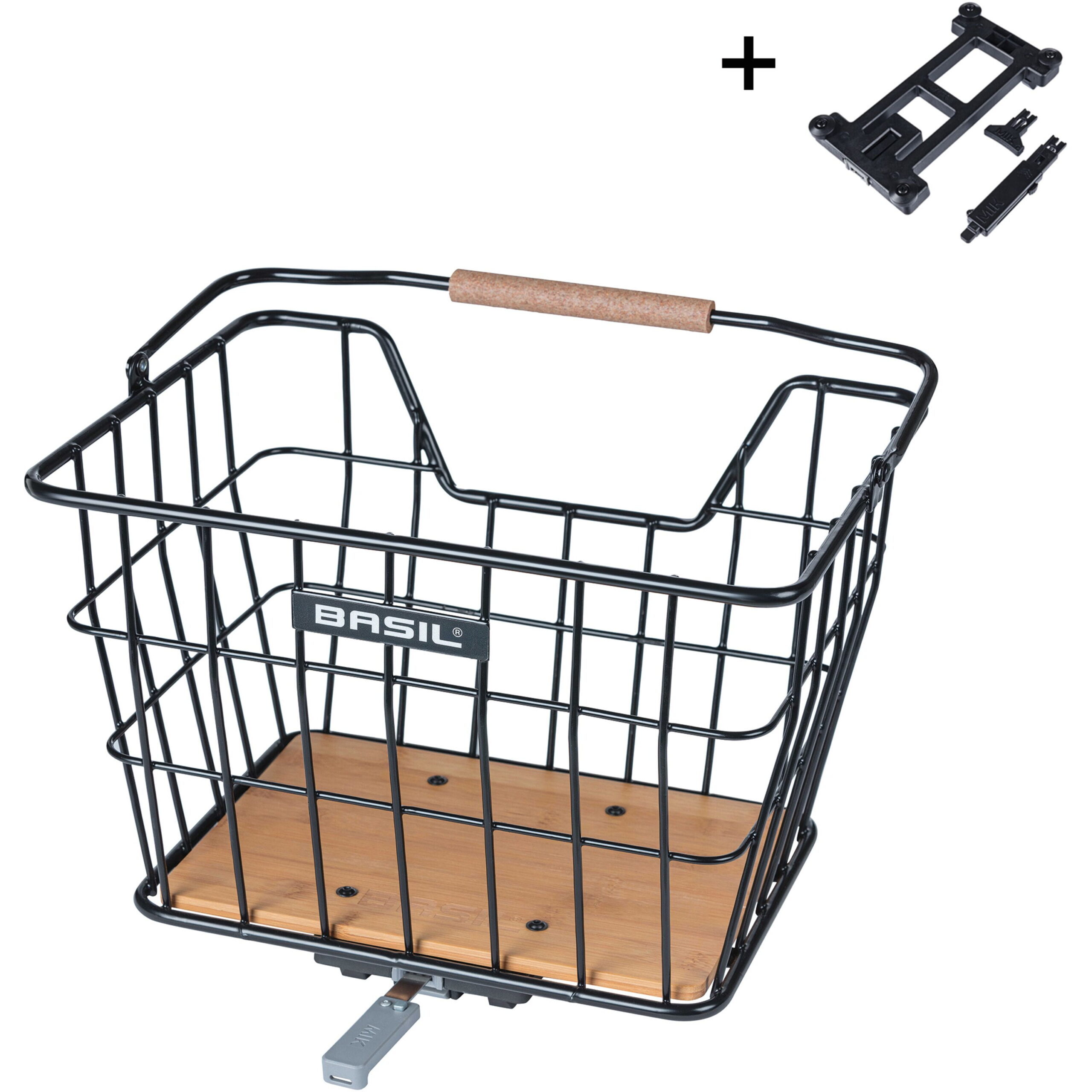 Norland bicycle basket MIK, 23L, black/naturel brown