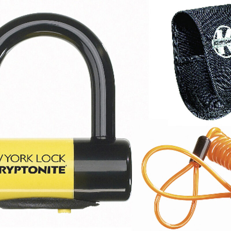 New York Liberty Disc Lock - with reminder cable - Yellow Sold Secure Gold